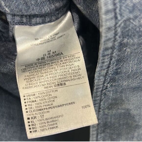 Gap Blue Cotton Tunic Shirt Top(Size Medium) - Picture 6 of 7